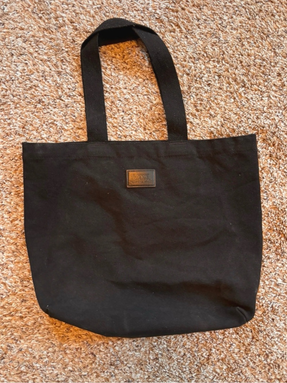 Vans Black Canvas Tote Bag with Patch Logo